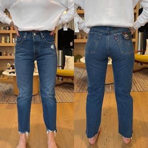 NWT Levi's 501 Original Fit Crop High Rise Jeans in Charleston Fun